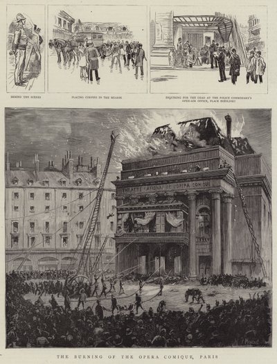 Brenningen av Opera Comique, Paris av Pierre Mejanel