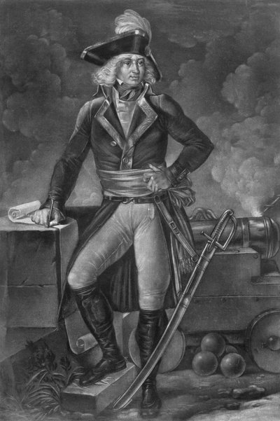 General Charles Pichegru (1761-1804) - Portrett i full lengde av Charles Pichegru (1761-1804), øverstkommanderende for hærene i Norden, Sambre og Meuse, Rhinen og Mosel" Gravering av Pierre Michel Alix (1762- 1817), av Alexandre Evariste FRAGONARD (1780-18 av Pierre Michel Alix