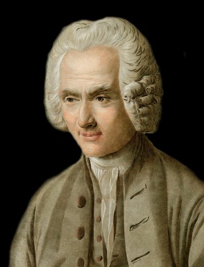 Portrett av Jean-Jacques Rousseau - Portrett av Jean Jacques Rousseau (1712-1778) Gravert av Pierre Michel Alix av Pierre Michel Alix