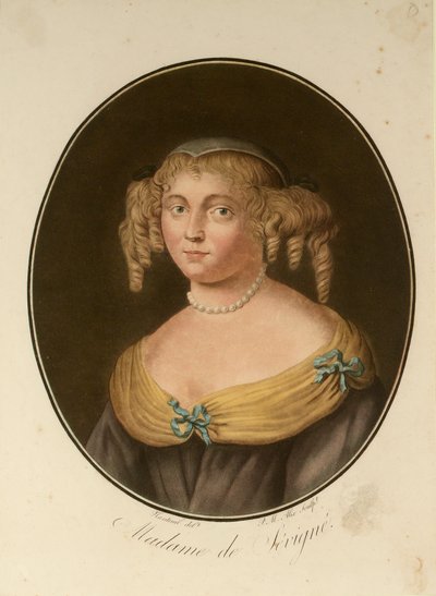 Portrett av Marie de Rabutin-Chantal, Marquise de Sévigné 1626-1696, 1797. av Pierre Michel Alix