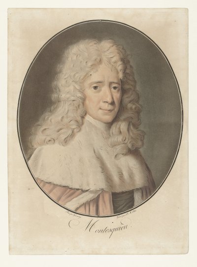 Portrett av Charles de Montesquieu Montesquieu (tittel på objekt) Collection of Great Men (serietittel) av Pierre Michel Alix