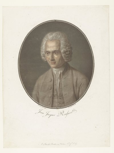 Portrett av Jean-Jacques Rousseau Jean-Jacques Rousseau (tittel på objekt) Collection of Great Men (serietittel) av Pierre Michel Alix