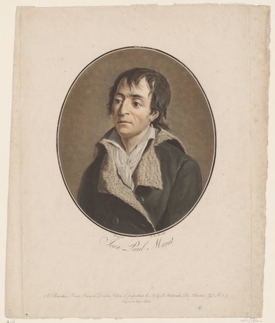 Portrett av Jean Paul Marat Jean Paul Marat (tittel på objekt) Collection des Grands Hommes (serietittel) av Pierre Michel Alix