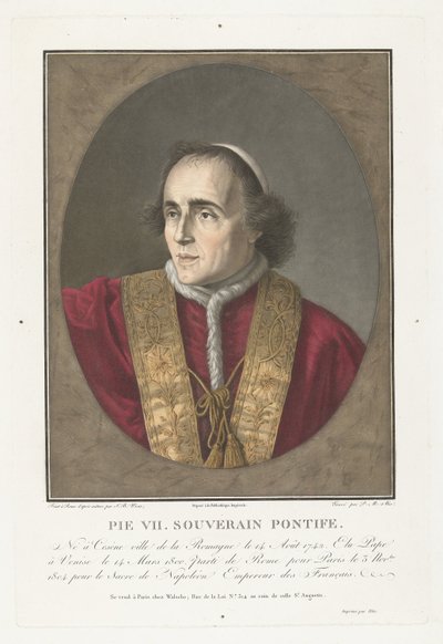 Portrett van Paus Pius VII Pius VII. suveren pontiff (tittel på objekt) av Pierre Michel Alix
