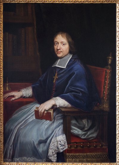 Portrett av Jacques Benigne (Jacques-Benigne) Bossuet (1627-1704), under hans første utnevnelse som eveque for Condom (Gers), i biblioteket hans. Maleri av Pierre Mignard (1612-1695), olje på lerret av Pierre Mignard