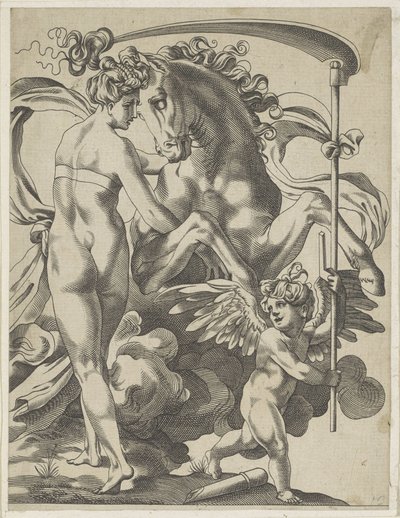 Saturn og nymfen Philyra av Pierre Milan