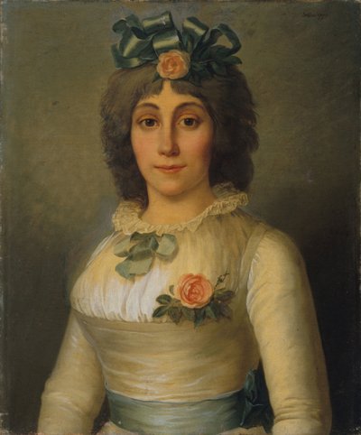 Portrett av Anne-Josèphe Théroigne de Méricourt 1762-1817, 1793. av Pierre Nicolas Selles