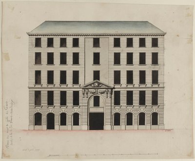 Fasade av Mont-de-Piété på rue des Blancs-Manteaux av Pierre Payen