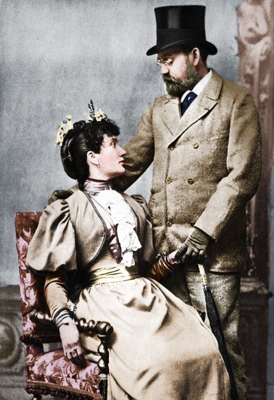 Emile Zola og Jeanne Rozerat, c1890, 1939 av Pierre Petit