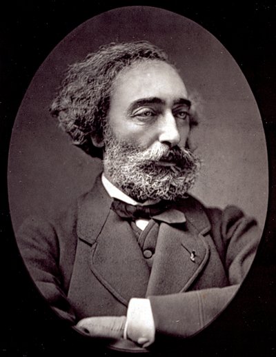 Halvkort portrett av maleren Emile Levy (s/hvitt foto) av Pierre Petit