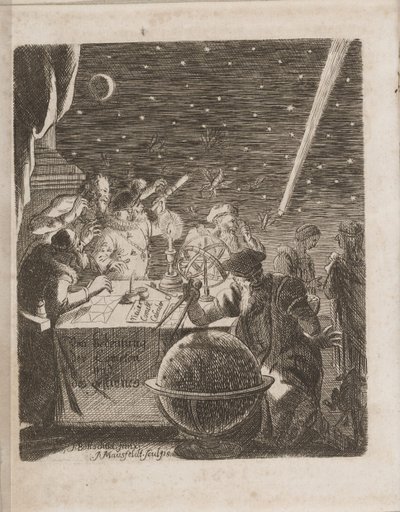 Observer himmelen i Galileos tidsalder Fra: Av betydning for kometene, 1681 av Pierre Petit