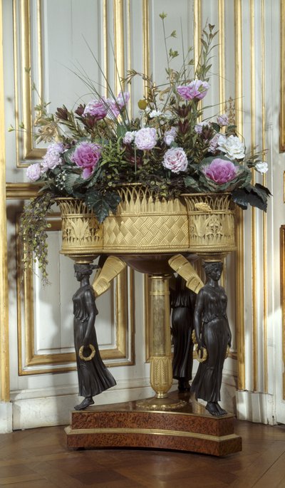 Art France Jardiniere har fire kurver i gullbronse rundt 1807 av Pierre Philippe (attr. to) Thomire
