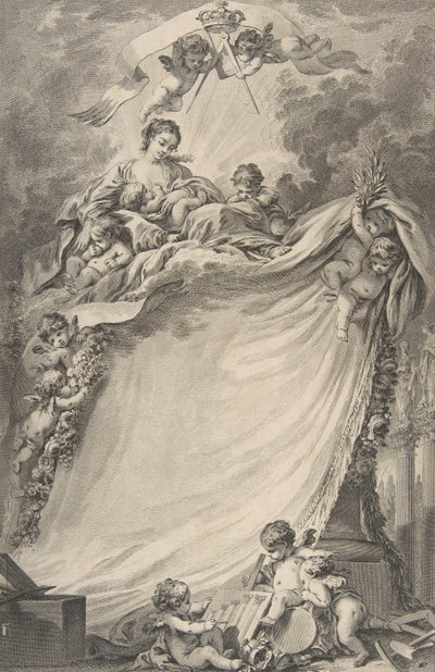 Diplom av frimurerne i Bordeaux, etter François Boucher, 1766. av Pierre Philippe Choffard