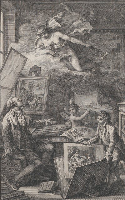 Til minne om P. FR. Basan, en gravering for katalogen til samlingen til P.-F. Basan..., 1798. av Pierre Philippe Choffard