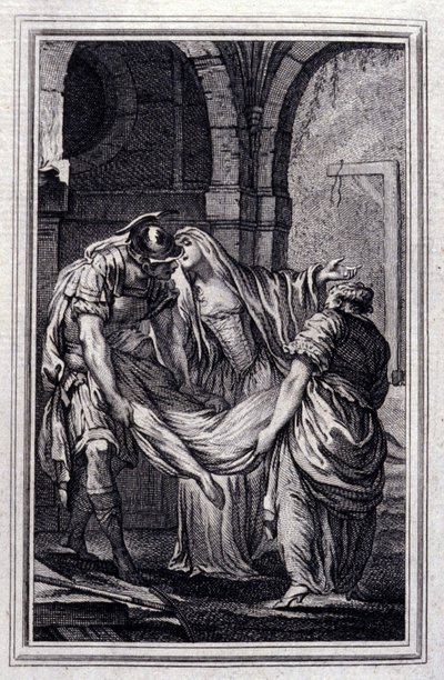 Matronen i Efesos - i "" Fortellinger og noveller i vers"" av Jean La Fontaine. 1776. Illustrasjon av P.P. Choffard. av Pierre Philippe Choffard