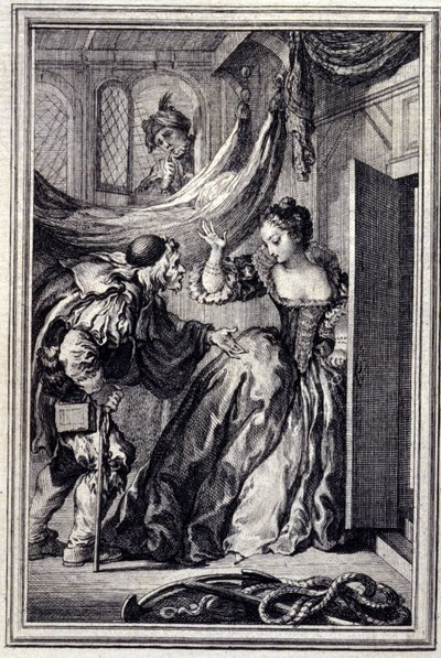 Aniardenes kalender - i "" Fortellinger og noveller i vers"" av Jean La Fontaine. 1776. Illustrasjon av P.P. Choffard. av Pierre Philippe Choffard