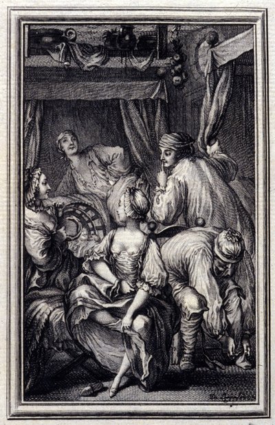 Le Cradle - i "" Fortellinger og noveller i vers "" av Jean La Fontaine. 1776. Illustrasjon av P.P. Choffard. av Pierre Philippe Choffard