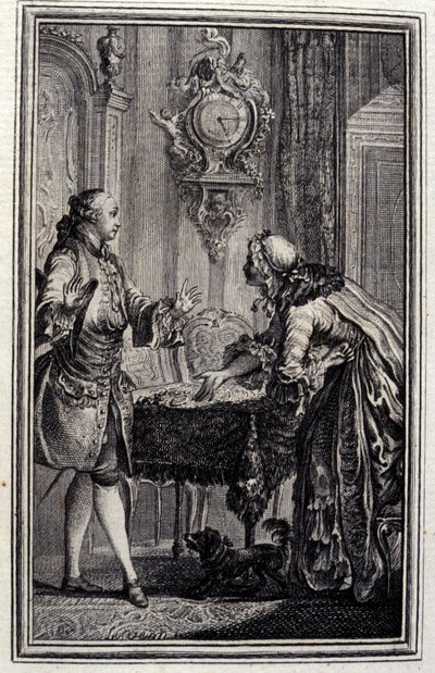 Le Gascon straffet - i "" Fortellinger og noveller i vers "" av Jean La Fontaine. 1776. Illustrasjon av P.P. Choffard. av Pierre Philippe Choffard