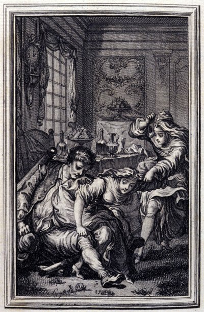 Flaggermusen - i ""Fortellinger og noveller på vers"" av Jean La Fontaine. 1776. Illustrasjon av P.P. Choffard. av Pierre Philippe Choffard