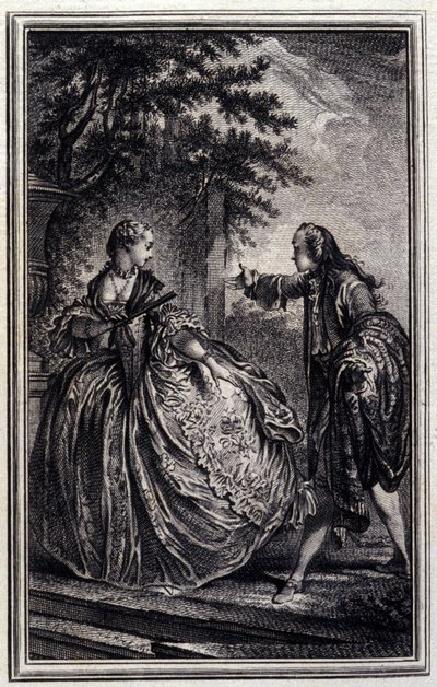 Nicaise - i "" Fortellinger og noveller i vers "" av Jean La Fontaine. 1776. Illustrasjon av P.P. Choffard. av Pierre Philippe Choffard