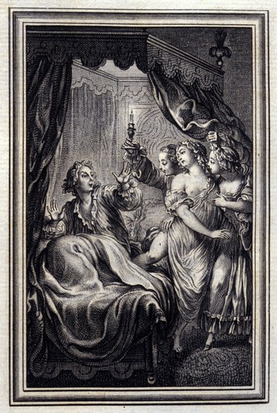 Vi legger aldri merke til alt - i «Tales et nouvelles en vers» av Jean La Fontaine. 1776. Illustrasjon av P.P. Choffard. av Pierre Philippe Choffard
