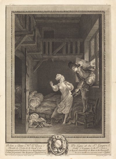 Gå mykt, snakk mykt av Pierre Philippe Choffard after Pierre Antoine Baudouin