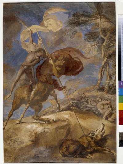 Skisse av "" Achilles Education av Centaur Chiron" av Pierre Puget