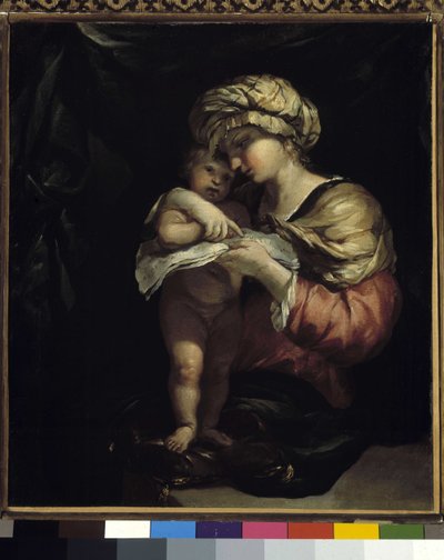 Jomfruen lærer å lese for Jesusbarnet av Pierre Puget
