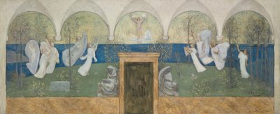 Et forberedende maleri til The inspiring Muses hyller Genius, Messenger of Light, 1895 av Pierre Puvis de Chavannes