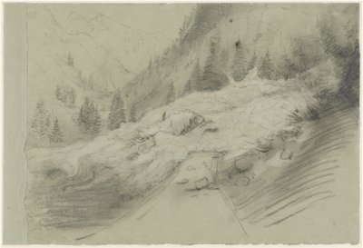 Skred i et alpint landskap av Pierre Puvis de Chavannes