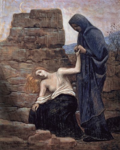 Pity, 1887 (pastell på papir) av Pierre Puvis de Chavannes