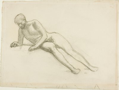Liggende mannlig naken av Pierre Puvis de Chavannes