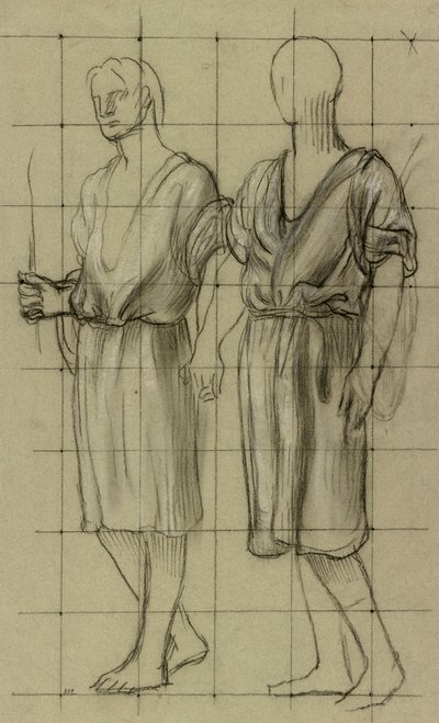 Studie av to stående figurer av Pierre Puvis de Chavannes