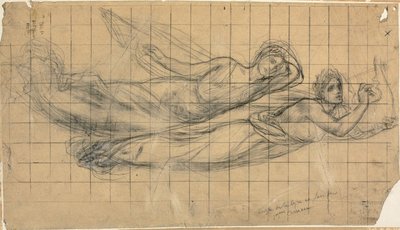 To flygende figurer med en lyre av Pierre Puvis de Chavannes