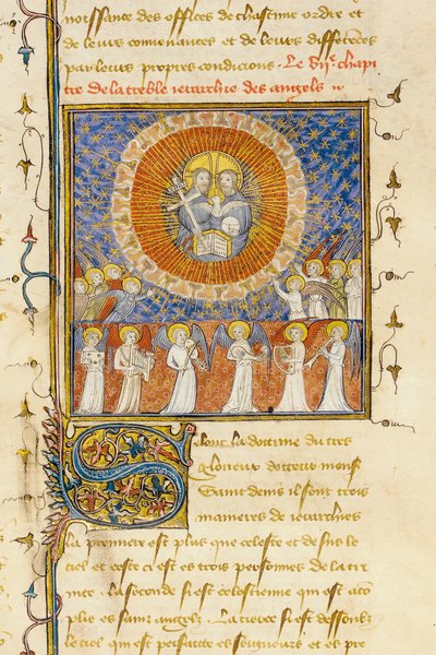 Detalj av en side fra "The Properties of Things" av engelskmannen Bartholomew, i den franske oversettelsen av Jean Corbechon, ca. 1390 av Pierre Remiet