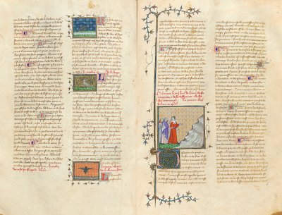 Side fra "The Properties of Things" av engelskmannen Bartholomew i den franske oversettelsen av Jean Corbechon, ca. 1390 av Pierre Remiet