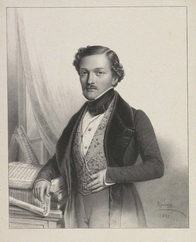 Portrett av sangeren Gilbert-Louis Duprez 1806-1896, 1837 av Pierre Roch Vigneron