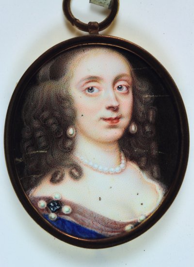 En dame kalt Elizabeth Rogers, Viscountesse Mansfield (akvarell på elfenben) av Pierre Signac