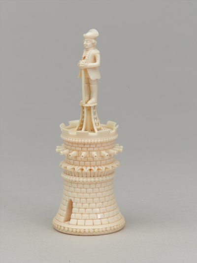 Hvitt tårn, sjakkbrikke, India, 1820 ca av Pierre Simon Dequoy
