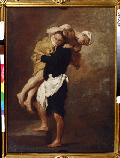 To figurer (To figurer). Maleri av Pierre Subleyras (1699-1749). Olje på lerret, 66 x 49 cm, ca 1736. Fransk kunst fra 1700-tallet. Pushkin Museum of Fine Arts, Moskva. av Pierre Subleyras