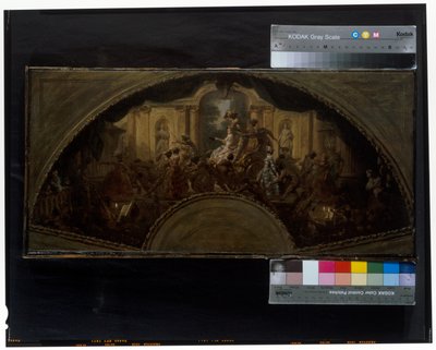 The Triumph of Harlequin and Columbine: et design for en fan av Pierre Subleyras