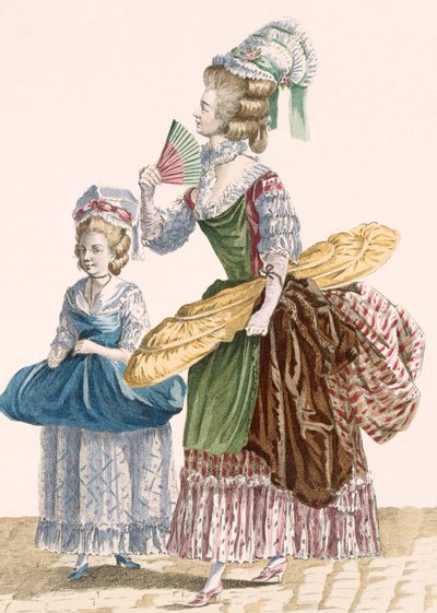Dressmaker og hennes assistent som bærer handelsverktøy, gravert av Dupin, plate nr.25 fra 