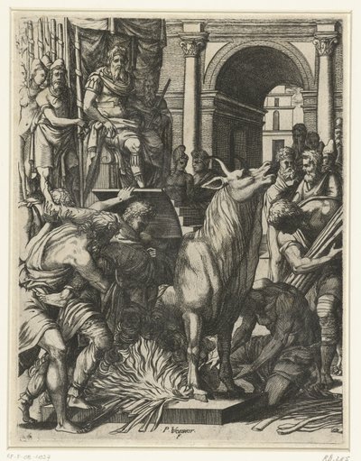 Oksen av Phalaris av Pierre Woeiriot (II)
