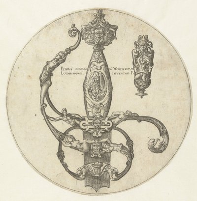 Design for festet av et sverd av Pierre Woeiriot (II)