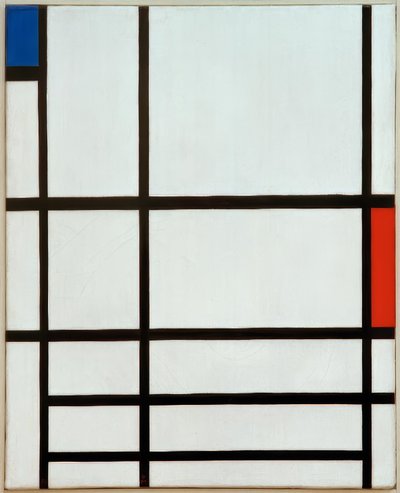 Komposisjon i rødt, blått og hvitt: II av Piet Mondrian