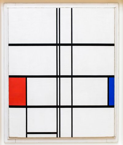 Komposisjon i hvitt, rødt og blått av Piet Mondrian