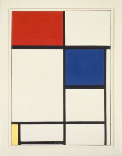 Komposisjon med blått, rødt og gult av Piet Mondrian