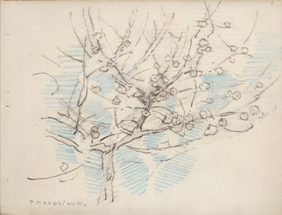 Blomstrende tre, ca. 1917-18 (blyant og fargestift på papir) av Piet Mondrian