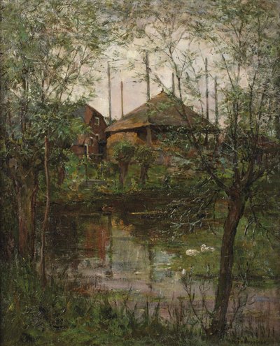 Høystakk med piletrær, ca. 1897-98 (olje på lerret) av Piet Mondrian