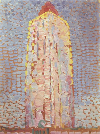 Fyr ved Westkapelle i Orange av Piet Mondrian